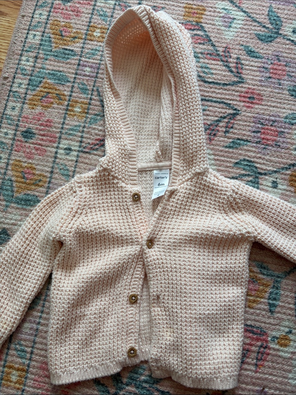 Carter's Peach Knit Hooded Cardigan